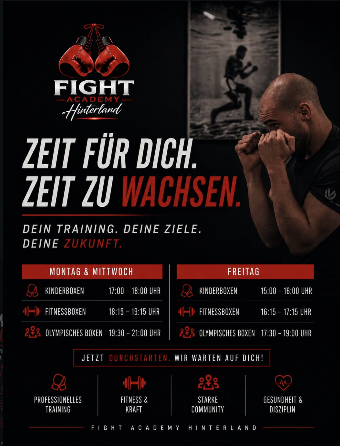 Fight Academy – Stundenplan Post